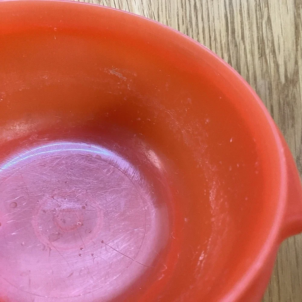Vintage‎ Lot of 5 Tupperware Bowls No Lids & 1 Container w/Lid Red Orange Purple